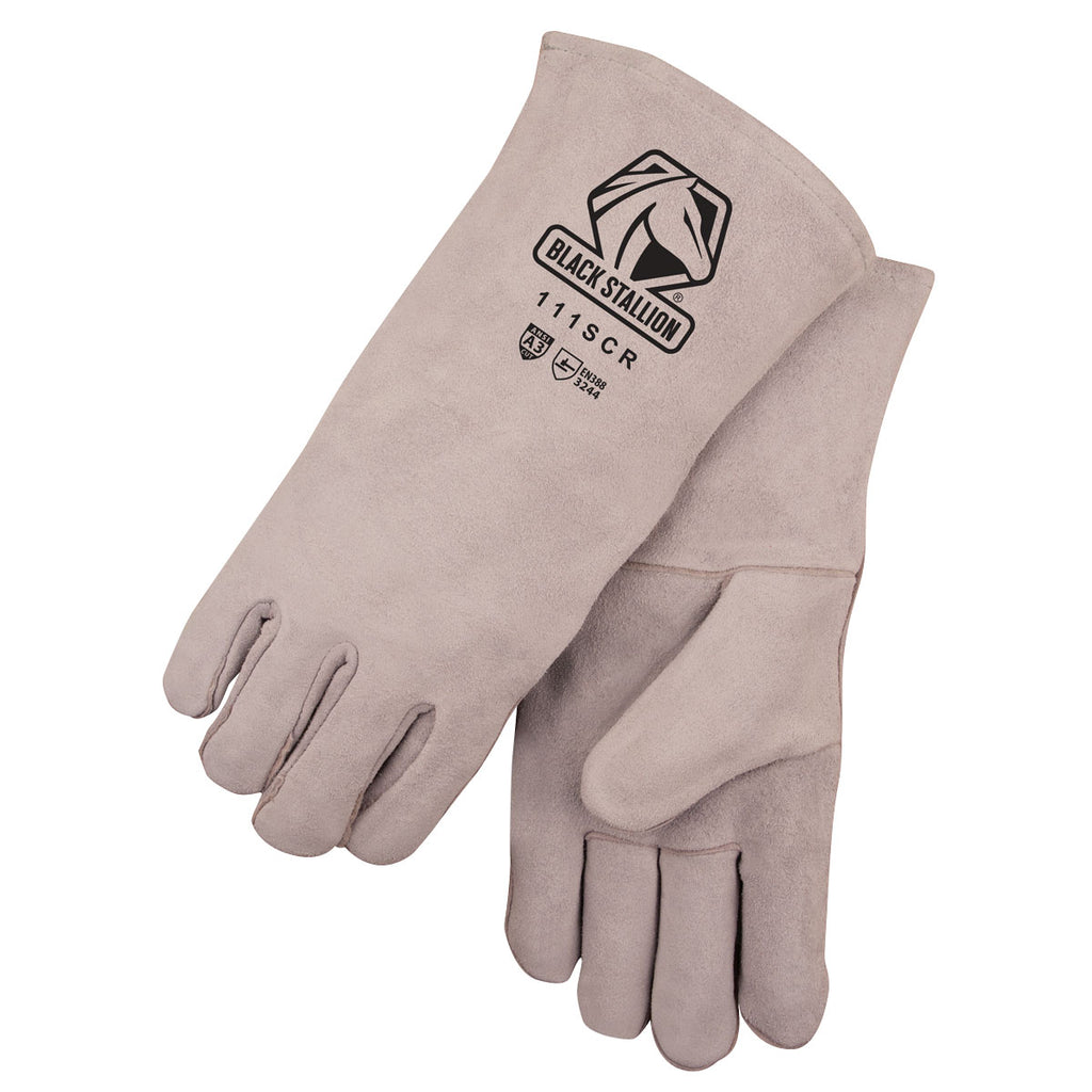 Cowhide Leather Work Gloves with Impact Protection, Large