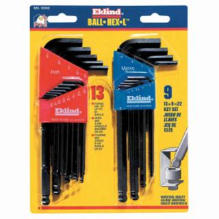 Eklind 17322 Extra Long Metric & SAE Ball End Hex Key Set