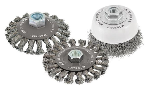 4 x 5/8-11 Knot Wheel Wire Brush (Stainless Steel)